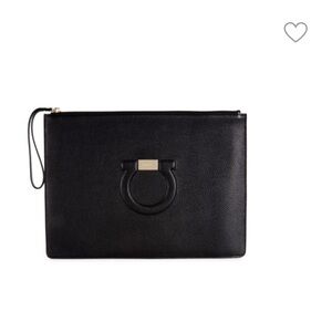 Salvatore Ferragamo black leather pouch